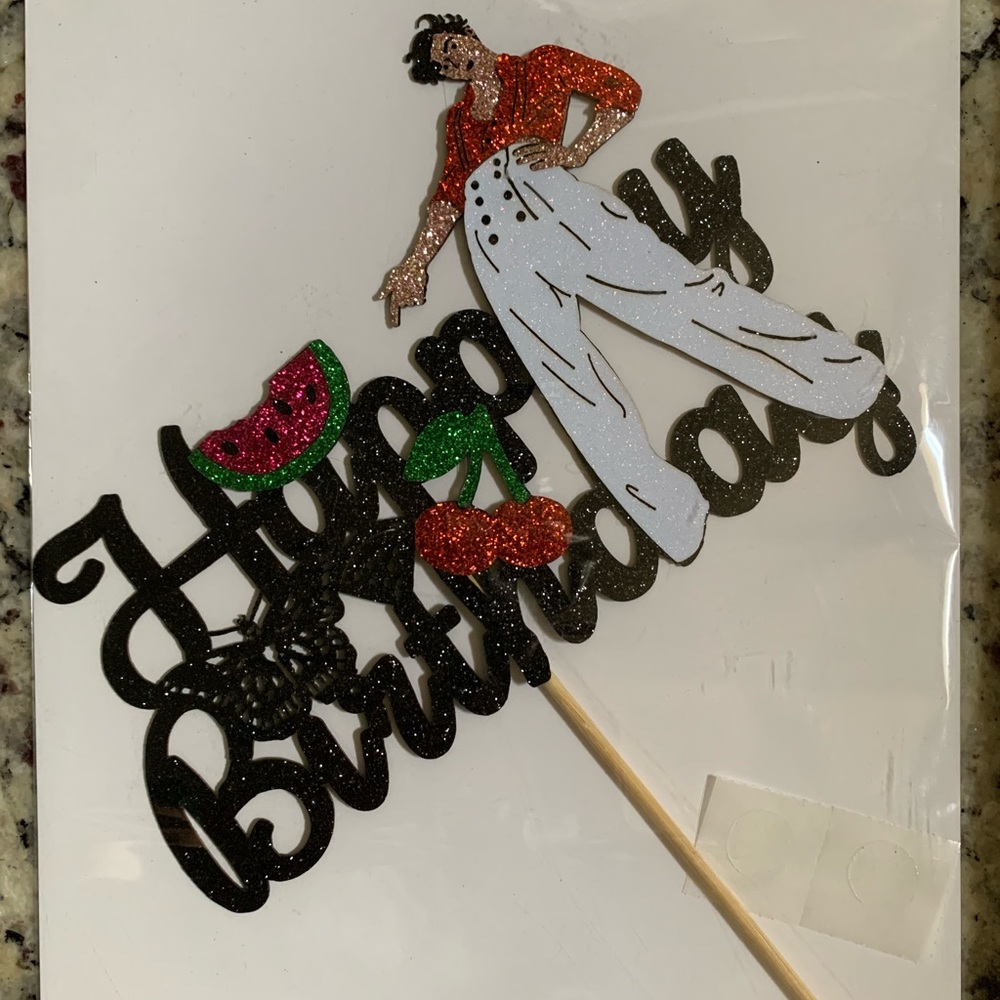 NEW Harry Styles Watermelon Sugar High Glitter Cake Topper